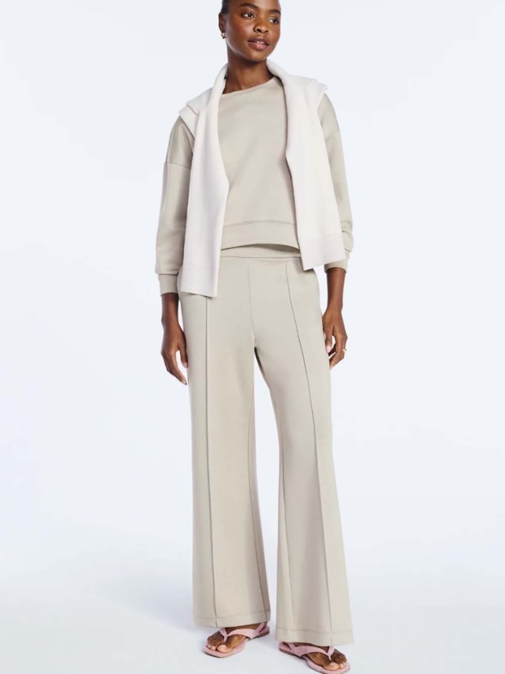 Scoop NYC Women’s Plus Papyrus Scubaknit Size Seamed Sweatpants Large NWT - Picture 3 of 7